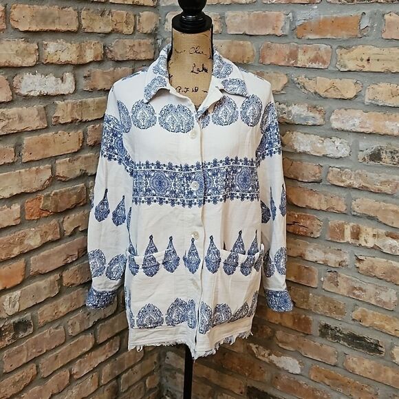 Zara Mandala print Oversized blazer jacket size Small - Picture 1 of 12